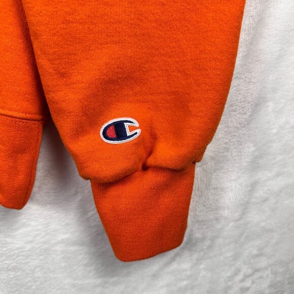 VTG. Champion Eco Authentic Orange Sweatshirt Sz S “WE CNTRL COOL” Graphic Retro - Picture 4 of 9